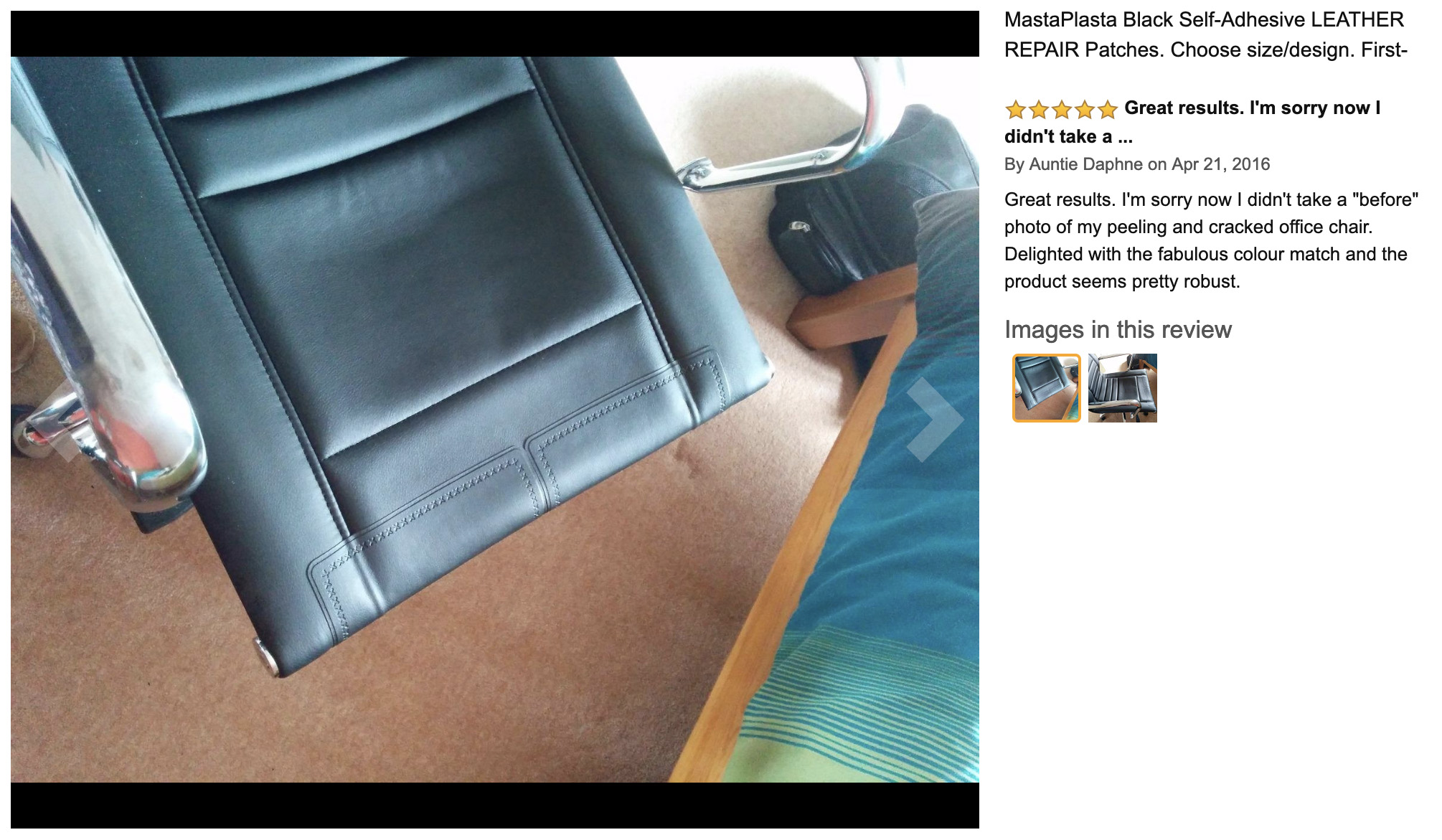 MastaPlasta Self-Adhesive Leather Repair Patch CROWN 10x6cm Sofa Car Seat Bags 